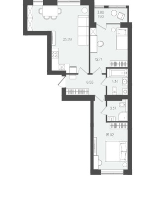 Продам двухкомнатную (2-комн.) квартиру (долевое), Молодежная ул, Пионерский г