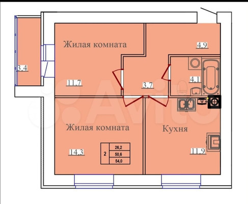 Продам двухкомнатную (2-комн.) квартиру, Павла Большевикова ул, 50к6, Иваново г