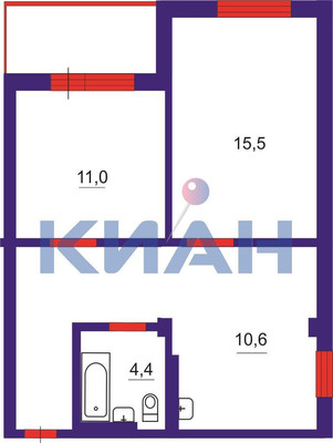 Продам двухкомнатную (2-комн.) квартиру, Александра Матросова ул, 32, Красноярск г
