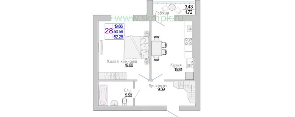 Продам однокомнатную (1-комн.) квартиру (долевое), Солнечная ул, Зеленоградск г