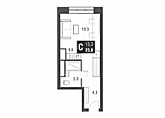 Продам однокомнатную (1-комн.) квартиру, Серебрякова проезд, 11к2, Москва г