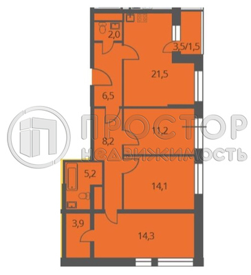 Продам трехкомнатную (3-комн.) квартиру, Хлебозаводской проезд, 1А, Люберцы г
