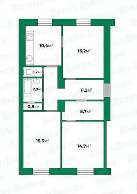 Продам трехкомнатную (3-комн.) квартиру, Герцена ул, 9, Киров г