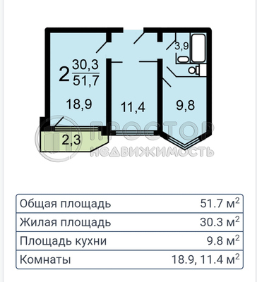 Продам двухкомнатную (2-комн.) квартиру, Бирюлёвская ул, 1к2, Москва г