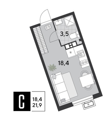Продам однокомнатную (1-комн.) квартиру, им. Героя Дангиреева ул, 2, Краснодар г