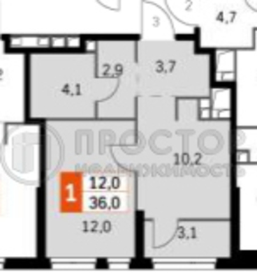 Продам однокомнатную (1-комн.) квартиру (долевое), Шелепихинская наб, Москва г