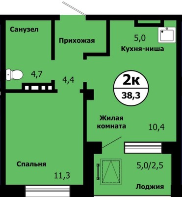 Продам двухкомнатную (2-комн.) квартиру, Лесников ул, 51, Красноярск г