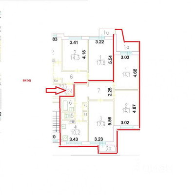 Продам трехкомнатную (3-комн.) квартиру, Краснобогатырская ул, 79к1, Москва г