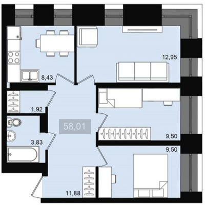 Продам трехкомнатную (3-комн.) квартиру, Александра Матросова ул, 30кВ, Красноярск г