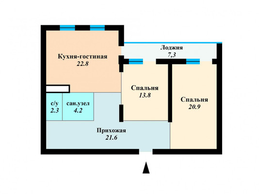 Продам двухкомнатную (2-комн.) квартиру, им. Дзержинского ул, 26к1, Краснодар г