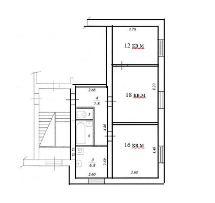 Продам трехкомнатную (3-комн.) квартиру, Южная ул, 2, Сельцо с