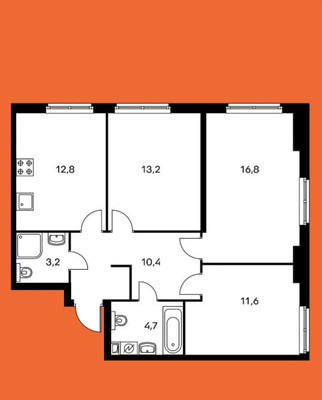 Продам трехкомнатную (3-комн.) квартиру, Красноказарменная ул, 14ак6, Москва г