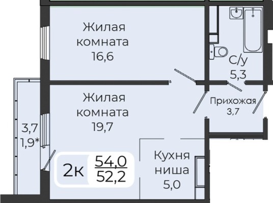 Продам двухкомнатную (2-комн.) квартиру, Норильская ул, 40, Красноярск г
