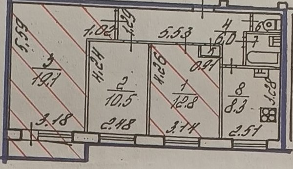 Продам трехкомнатную (3-комн.) квартиру, 2-я Комсомольская ул, 40к1, Санкт-Петербург г