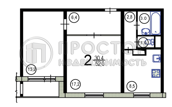 Продам двухкомнатную (2-комн.) квартиру, Чистова ул, 15/15, Москва г