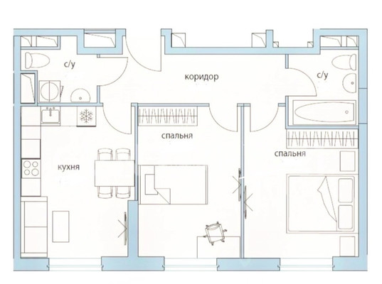 Продам двухкомнатную (2-комн.) квартиру, Крузенштерна ул, 12к2, Москва г