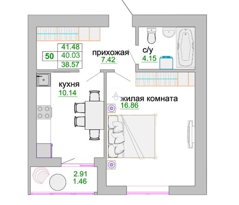 Продам однокомнатную (1-комн.) квартиру, Тургенева ул, 16а, Зеленоградск г