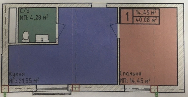 Продам однокомнатную (1-комн.) квартиру, Комсомольская ул, 5к1, Залукокоаже п