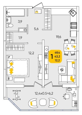 Продам однокомнатную (1-комн.) квартиру, Любимово мкр, 10к1, Краснодар г
