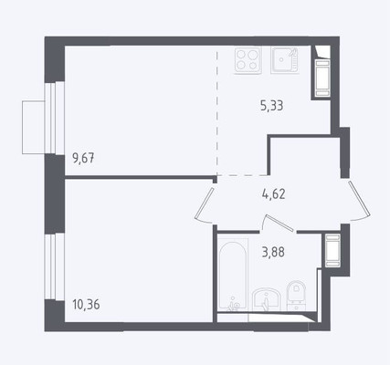 Продам двухкомнатную (2-комн.) квартиру, Опушка кв-л, 1к1, Юрлово д
