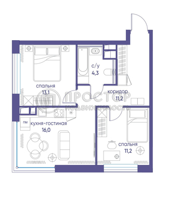 Продам двухкомнатную (2-комн.) , 5 кв-л, 4, Москва г