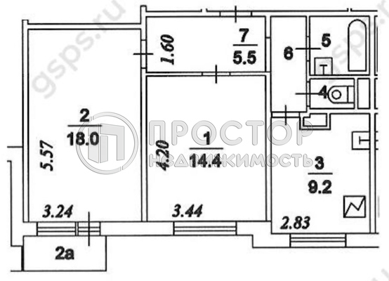 Продам двухкомнатную (2-комн.) квартиру, Миклухо-Маклая ул, 32к1, Москва г