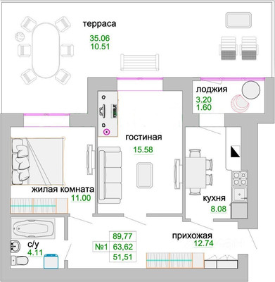Продам двухкомнатную (2-комн.) квартиру, Тургенева ул, 16а, Зеленоградск г