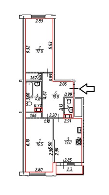 Продам двухкомнатную (2-комн.) квартиру, Днепропетровская ул, 65, Санкт-Петербург г