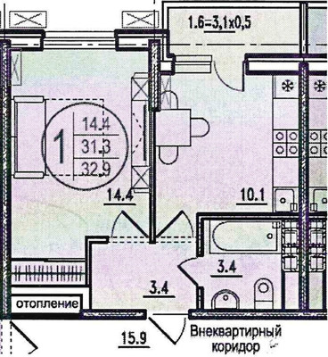 Продам однокомнатную (1-комн.) квартиру, Западный Обход ул, 42/4к1, Краснодар г