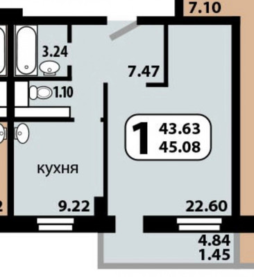 Продам однокомнатную (1-комн.) квартиру, Республики ул, 37а, Красноярск г