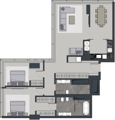 Продам трехкомнатную (3-комн.) квартиру, 1-й Красногвардейский проезд, 22, Москва г