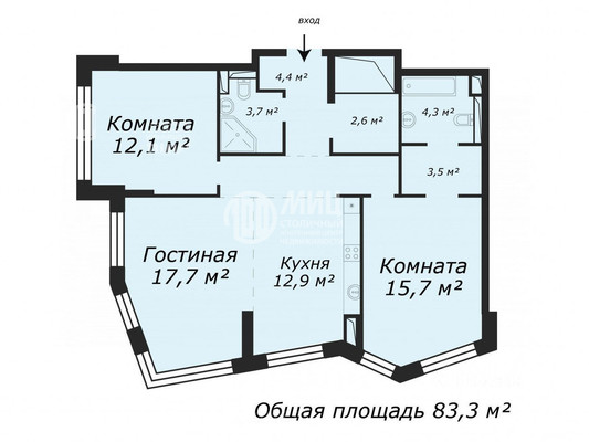 Продам двухкомнатную (2-комн.) квартиру (долевое), Арбат ул, Москва г