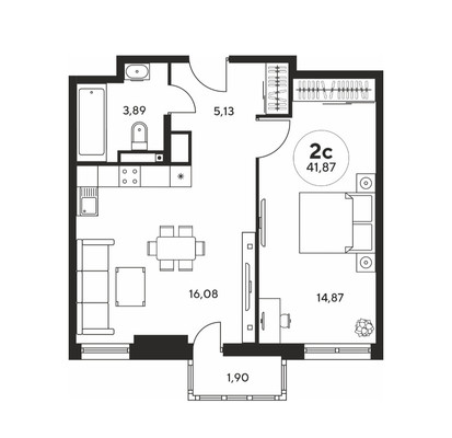 Продам двухкомнатную (2-комн.) квартиру, Нансена ул, 109/4, Ростов-на-Дону г