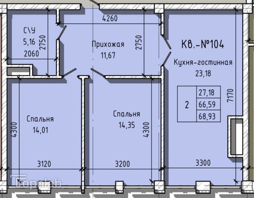Продам двухкомнатную (2-комн.) квартиру, ОДС ул, 1, Нальчик г