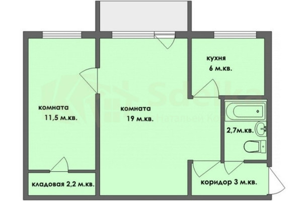 Продам двухкомнатную (2-комн.) квартиру, Энергетиков ул, 50, Челябинск г