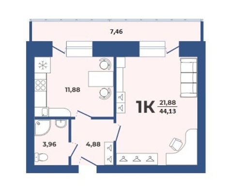 Продам однокомнатную (1-комн.) квартиру, Партизанская ул, 21а, Барнаул г