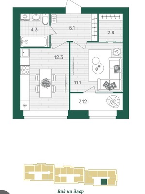 Продам однокомнатную (1-комн.) квартиру, Мира ул, 1к1, Мичуринский п