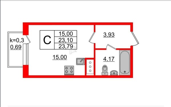 Продам однокомнатную (1-комн.) квартиру, Нижняя ул, 5к2, Бугры п