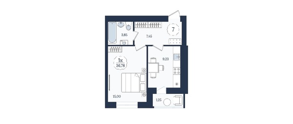 Продам однокомнатную (1-комн.) квартиру (долевое), Тургенева ул, Зеленоградск г