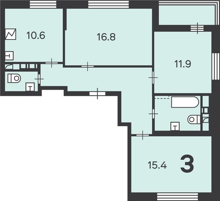 Продам трехкомнатную (3-комн.) квартиру, Каширское ш, 11к3, Москва г