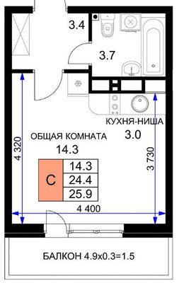 Продам однокомнатную (1-комн.) квартиру, им. Героя Ростовского ул, 8к2, Краснодар г