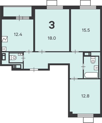 Продам трехкомнатную (3-комн.) квартиру, Генерала Глаголева ул, 5к1, Москва г