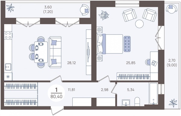 Продам двухкомнатную (2-комн.) , Калининградский пр-кт, 70Е, Светлогорск г