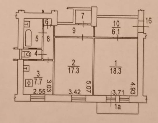 Продам двухкомнатную (2-комн.) квартиру, 1-я Новокузьминская ул, 17, Москва г