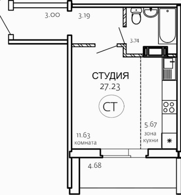 Продам однокомнатную (1-комн.) квартиру, Маршала Чуйкова ул, 30, Челябинск г