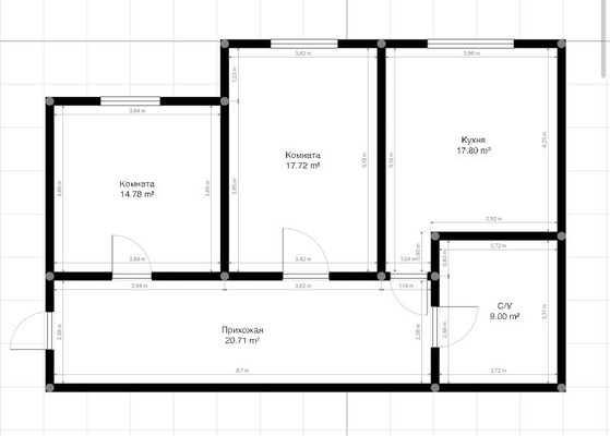 Продам двухкомнатную (2-комн.) квартиру, ОДС ул, 3, Нальчик г