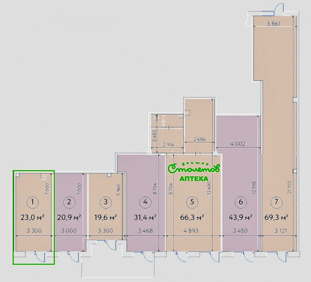Продам торговое помещение 23 м2, Ярославское ш, 2к2, Москва г