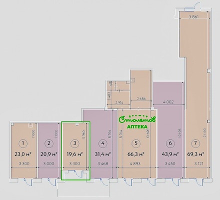 Продам торговое помещение 19,6 м2, Ярославское ш, 2к2, Москва г