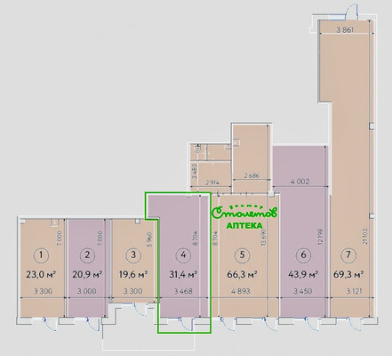 Продам торговое помещение 31,4 м2, Ярославское ш, 2к2, Москва г