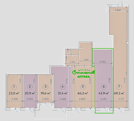 Продам торговое помещение 43,9 м2, Ярославское ш, 2к2, Москва г